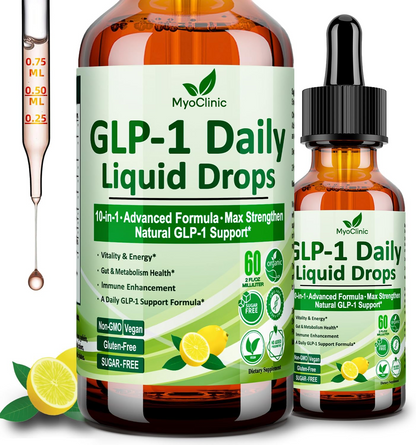 GLP-1 Supplement Liquid Drops, GLP 1 Activated Fiber, with 800 mg Berberine, Ceylon Cinnamon, Green Tea, Bromelain, Natural GLP-1 Support Gut and Digestive Health Immune and Energy Support