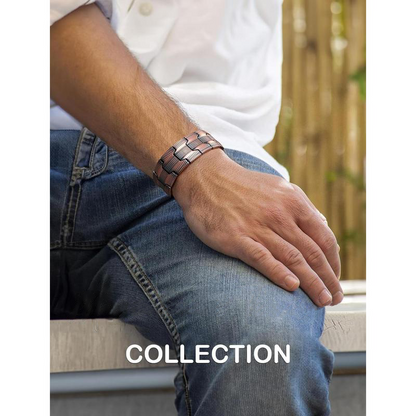 Dr.Meloxin Copper Bracelet for Men, 3X Ultra Strength Magnetic Bracelets, 99.99% Pure Copper with 3500 Gauss Neodymium Magnets, Adjustable
