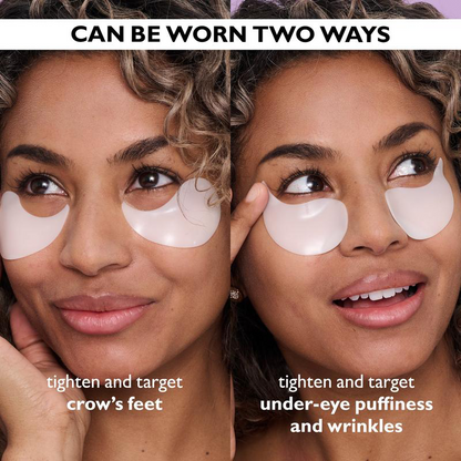 Dr.Meloxin Instant FIRMx Collagen Infusion Tightening Eye Patches (8 Pairs), Color Changing Collagen Mask, Hydrating Gel Patches with Niacinamide & Hyaluronic Acid, Brightening, Serum