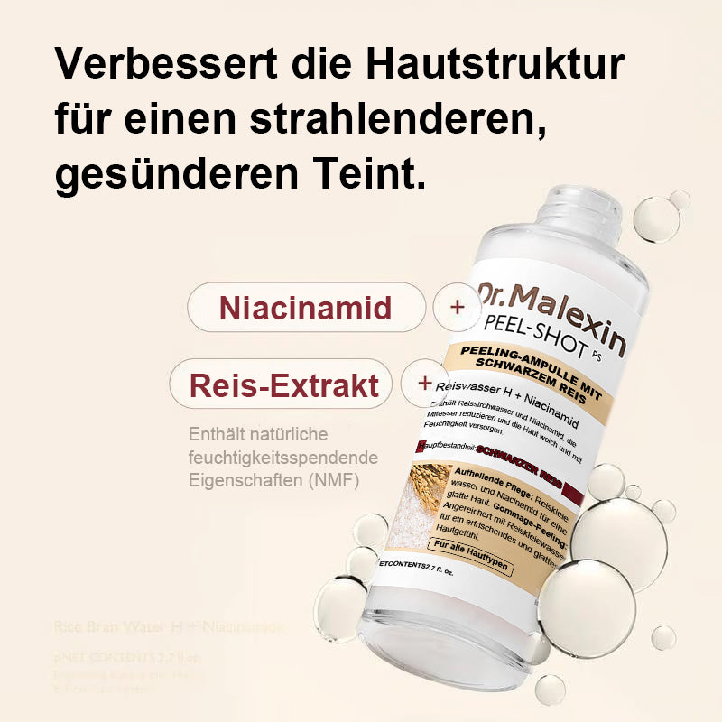 Dr.Malexin Peel-Shot Glow Rice Ampoule Duo - Seren zum Aufhellen, Peelen und Befeuchten🌾