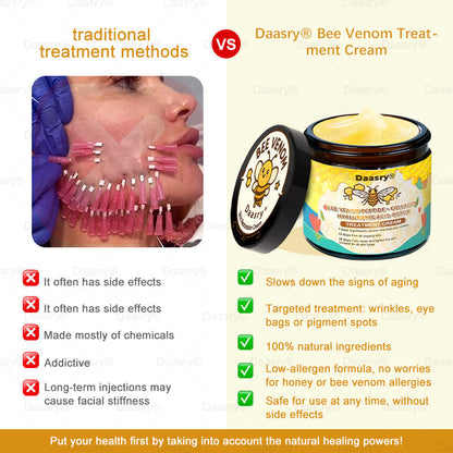 🔥 🗽Made & Shipped from USA | Clinically Proven: Daasry® Bee Venom Treatment Cream with bee venom peptides, botulinum toxin, hyaluronic acid, and collagen💧. Targets wrinkles, fine lines, sagging, stretch marks, dark spots—firming, lifting and more