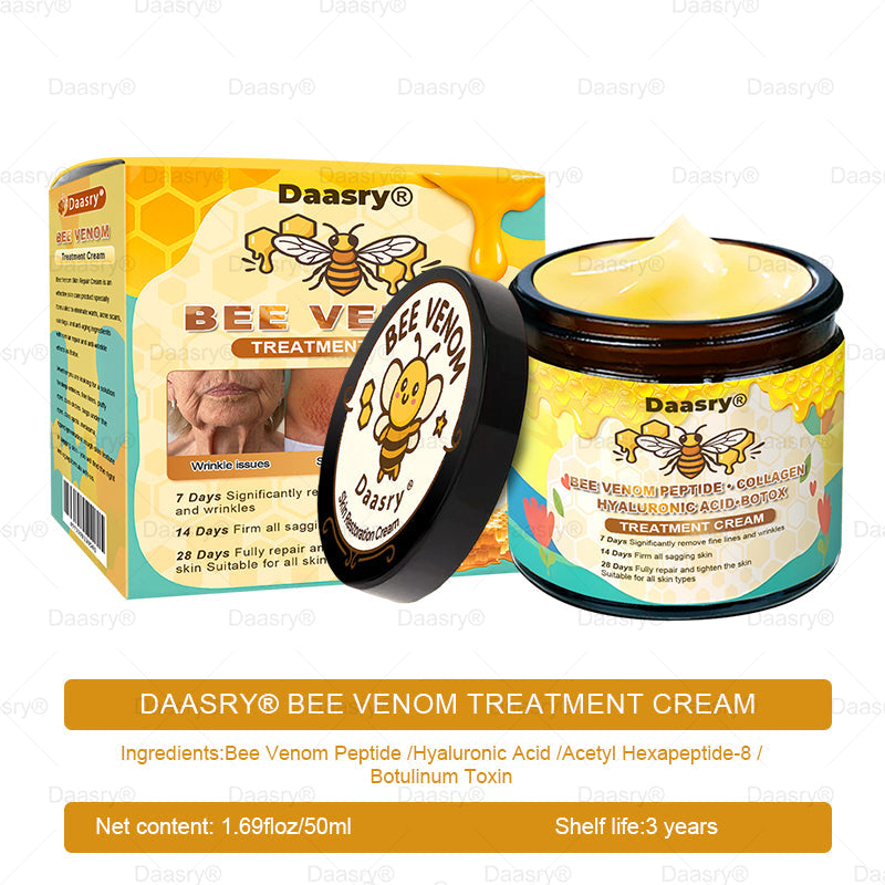 🔥 🗽Made & Shipped from USA | Clinically Proven: Daasry® Bee Venom Treatment Cream with bee venom peptides, botulinum toxin, hyaluronic acid, and collagen💧. Targets wrinkles, fine lines, sagging, stretch marks, dark spots—firming, lifting and more