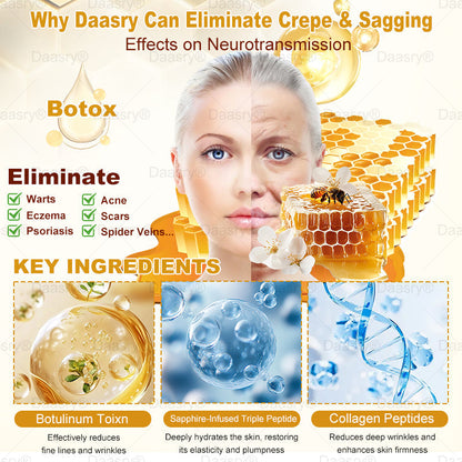 🔥 🗽Made & Shipped from USA | Clinically Proven: Daasry® Bee Venom Treatment Cream with bee venom peptides, botulinum toxin, hyaluronic acid, and collagen💧. Targets wrinkles, fine lines, sagging, stretch marks, dark spots—firming, lifting and more