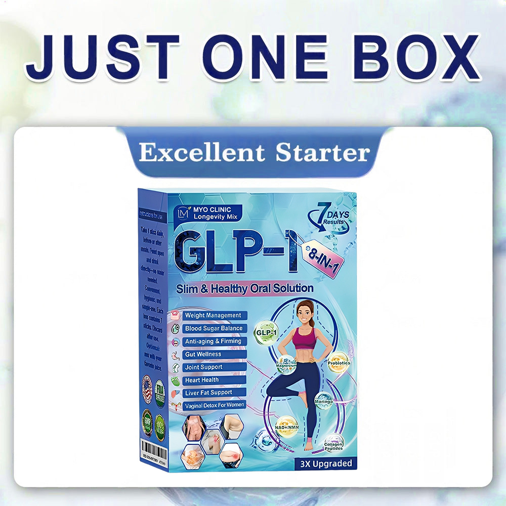 Official Store | Myo Clinic® Longevity GLP-1 8-in-1 Slim & Healthy Oral Solution(Once a day, visible results in 7 days) Supports obesity, cardiovascular health, diabetes, sleep apnea, gut health, joint issues, while also firming the skin