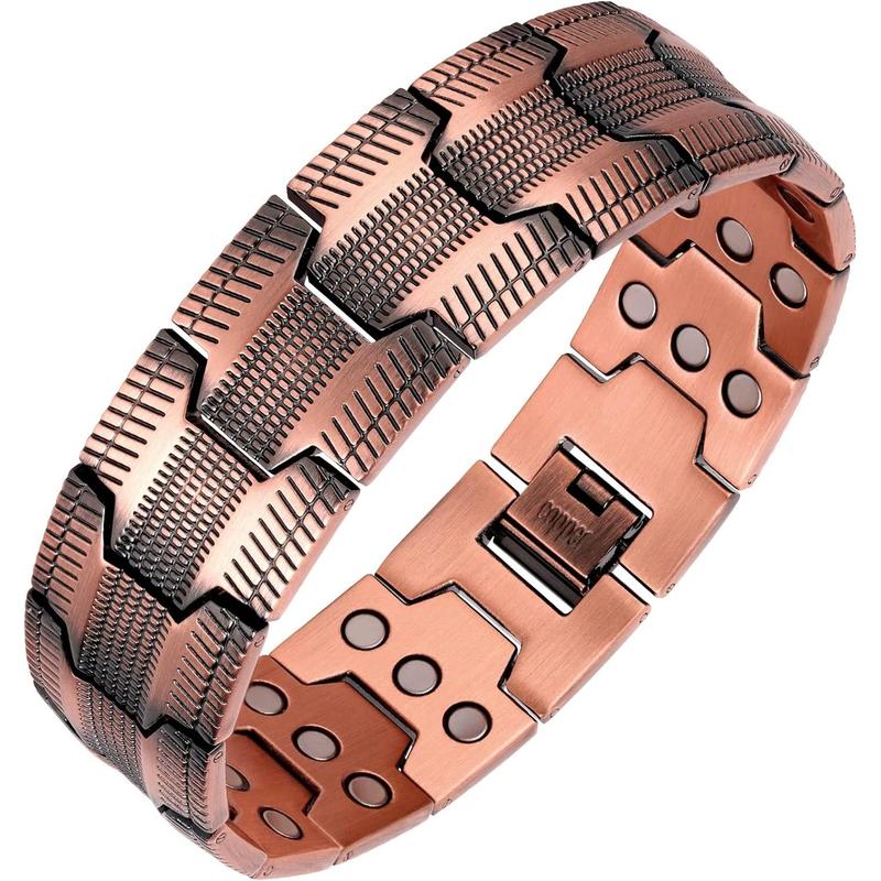 Dr.Meloxin Copper Bracelet for Men, 3X Ultra Strength Magnetic Bracelets, 99.99% Pure Copper with 3500 Gauss Neodymium Magnets, Adjustable