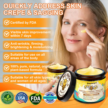 🔥 🗽Made & Shipped from USA | Clinically Proven: Daasry® Bee Venom Treatment Cream with bee venom peptides, botulinum toxin, hyaluronic acid, and collagen💧. Targets wrinkles, fine lines, sagging, stretch marks, dark spots—firming, lifting and more