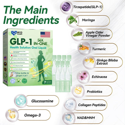 🇺🇸Official Store | Myo Clinic GLP-1 SIX-IN-ONE Health Solution Oral Liquid (Just once a day, visible changes in 7 days) For obesity, cardiovascular health, diabetes, sleep apnea, Gut Health, joint issues, and more