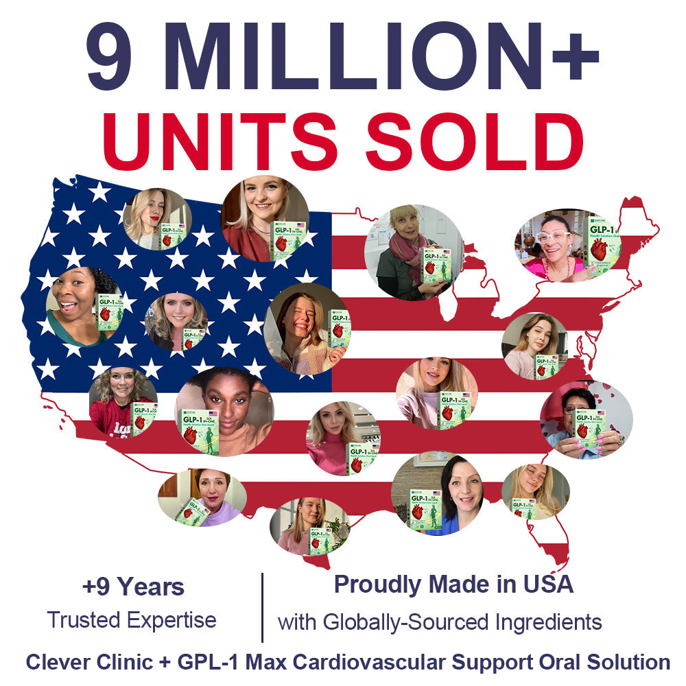 Clever Clinic+GLP-1 Max Cardiovascular Support Oral Solution Clinically-backed natural formula for heart function and blood pressure management Professional-grade • Complete transparency • FDA-registered facility