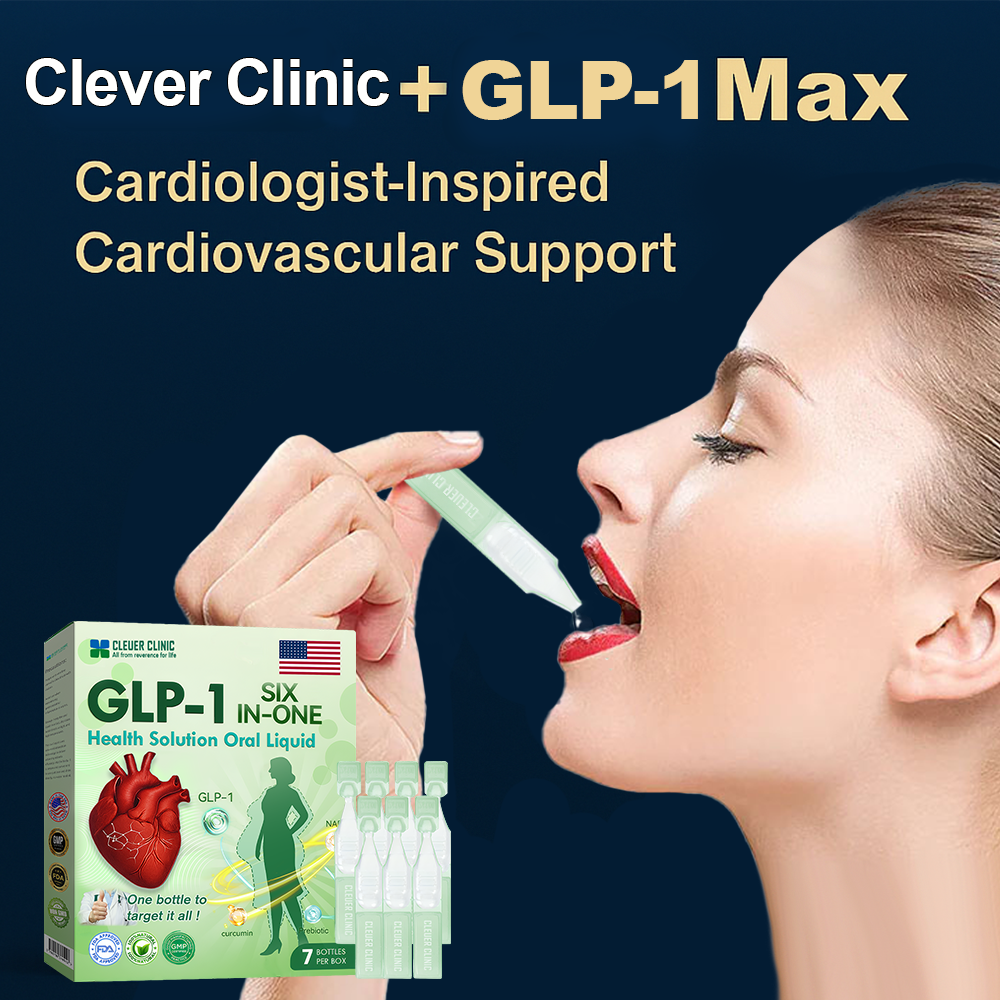 Clever Clinic+GLP-1 Max Cardiovascular Support Oral Solution Clinically-backed natural formula for heart function and blood pressure management Professional-grade • Complete transparency • FDA-registered facility