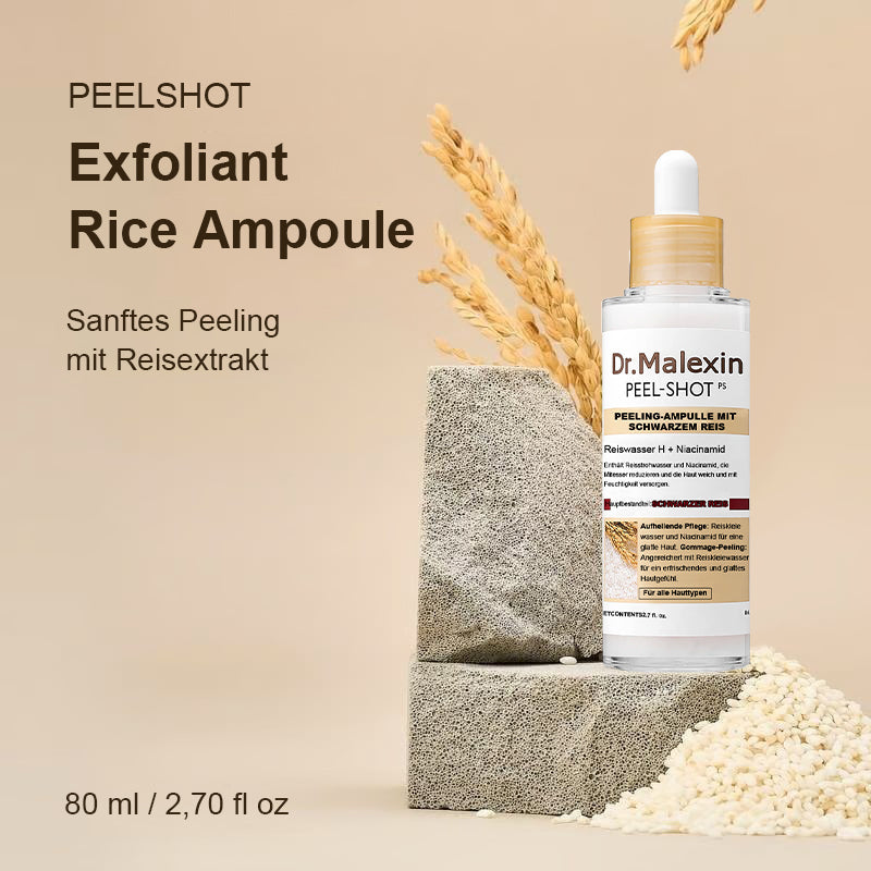 Dr.Malexin Peel-Shot Glow Rice Ampoule Duo - Seren zum Aufhellen, Peelen und Befeuchten🌾