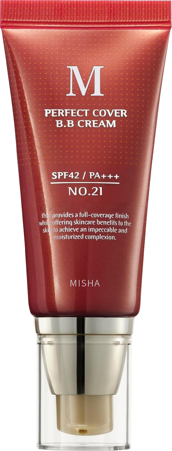 MISHA M Perfect Cover BB Cream No.13 Bright Beige - Fair with Cool Undertone SPF 42 PA +++ 1.69 Fl Oz - Tinted Moisturizer with SPF