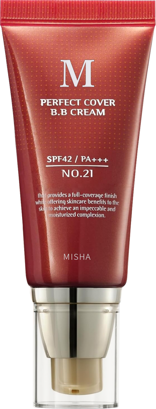 MISHA M Perfect Cover BB Cream No.13 Bright Beige - Fair with Cool Undertone SPF 42 PA +++ 1.69 Fl Oz - Tinted Moisturizer with SPF